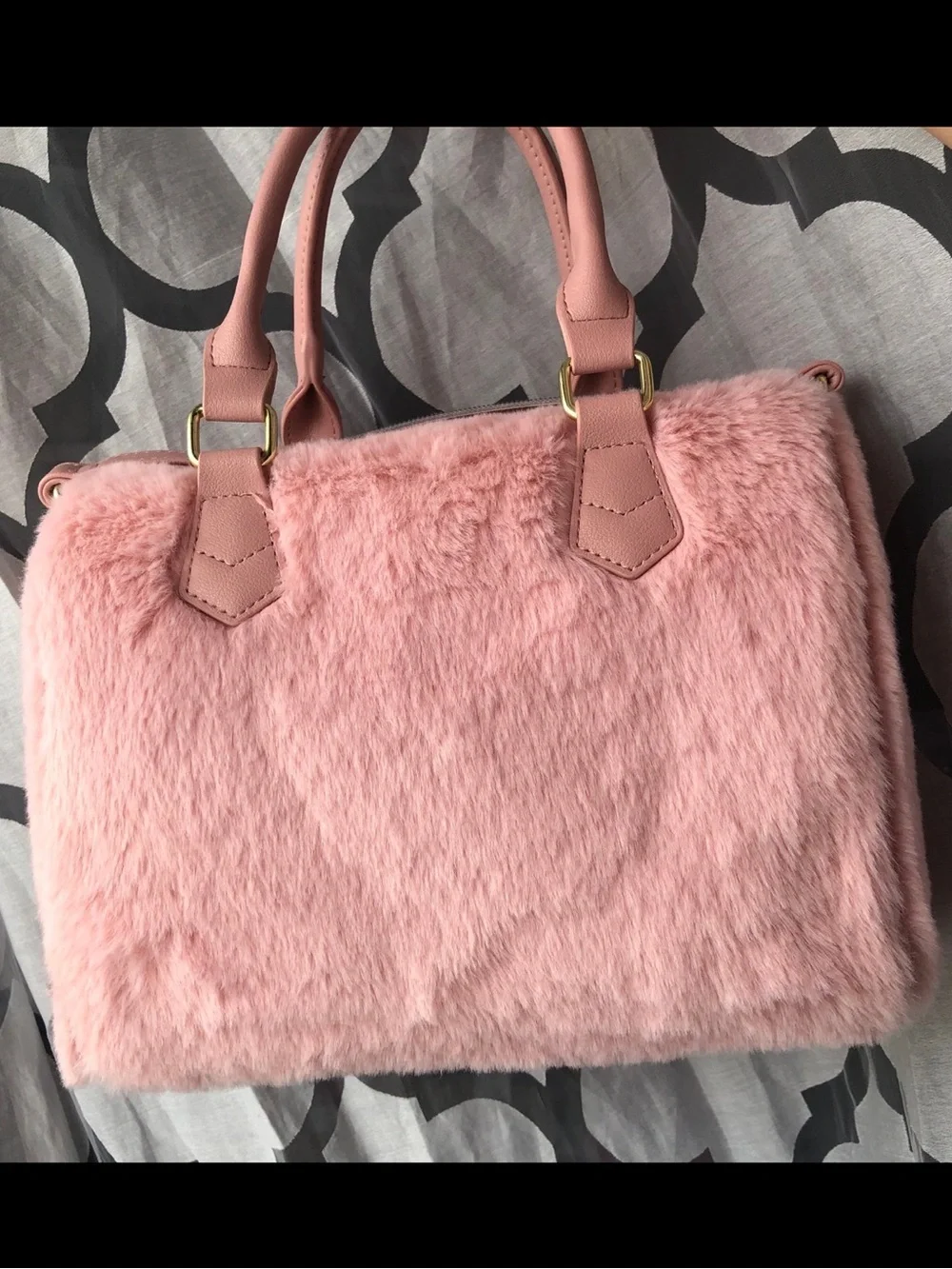 Juicy Couture Pink Taffy Fluffy Faux Fur Bag